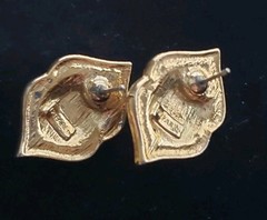 Vintage Trifari Faux Pearl & Clear Rhinestone Kartouch Gold Tone Post Earrings