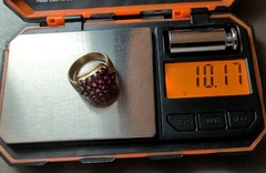 Vintage Gold over 925 Sterling Silver Ruby Pavé Ring Sz 9
