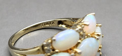 Womans Vintage Fire Opal Diamond Cluster Sterling Silver Cocktail Ring Size 5.5
