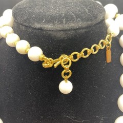 Vintage Monet’ Graduated Faux Pearls With Gold Tone Accents 12” With Logo Tag