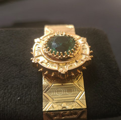 Vintage 14 KT Solid Yellow and Rose Gold with Prasiolite Quartz Bracelet