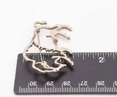 925 Sterling Silver Vintage Brooch Mighty Buffalo Outline Design Pin BP12052