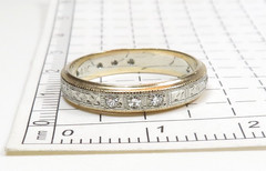 Antique Art Deco 1920’s Diamond Eternity Wedding Band 14KW/Y Ring Size 4.75 UK-J
