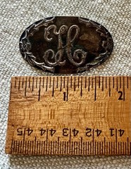 Antique Oval 1.75″ Floral Brooch Pin Back Initial “H”GERMAN SILVER (Alloy)