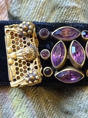 Antique Victorian Fancy Gold-Filled Amethyst Velvet Choker Necklace or Bracelet