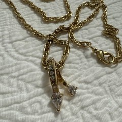 Antique Designer Stunning Zircon Pendant 32 In Stunning Rope Chain So Classy!