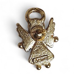 VTG March Birthstone Angel Pin Rhinestone Gold Tone Sparkle Gift Love