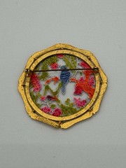 Vintage 1971 Janmax Asian Bird Gold-tone Brooch Signed 2.25in