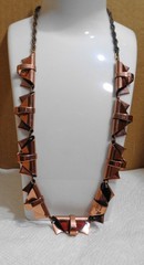 21 inch (adj) Vintage Solid Copper Renoir Folded Triangle Necklace 5/8″ 63.8 gm