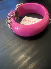Betsey Johnson Hot Pink Owl Bracelet And Ring Set – Extremely Rare- G1