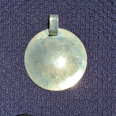 RLM Robert Lee Morris Studios Sterling Silver “One World” Hammered Disc Pendant