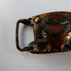 Vintage SIMBA Africa Handmade Panel Bracelet Bronze Tone 40’s Tribal Pots