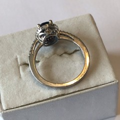 BEAUTIFUL STERLING SILVER LONDON BLUE TOPAZ HALO RING SIZE 6.75