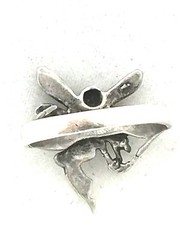 Vintage Sterling Silver Fairy Ring w Wings Size 6 Figurative female size
