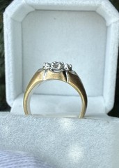 Vtg.14K Solid Yellow Gold Natural Mine Diamonds Cluster Heavy 10.18 gRing-Sz 7.5