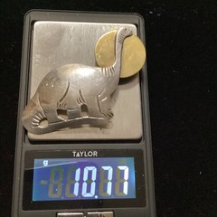 Vintage Large Unusual Taxco Mexico Sterling Silver Brontosaurus Dinosaur Brooch