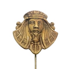 Vintage Egyptian Revival Brass Pharaoh Stick Hat Pin