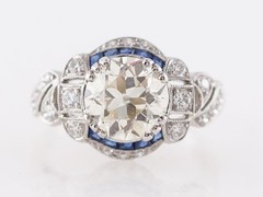 Art Deco Antique 3.20 Ct Diamond Vintage Engagement Ring 925 Sterling Silver