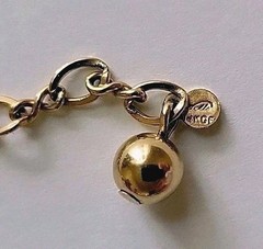 Wells Four Bead Gold Necklace 15″ 14K GF Mid Century Choker or Childs Adj J Hook