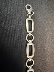 Vintage Thailand Sterling Silver Chunky Chain Link Design Bracelet 7.5″