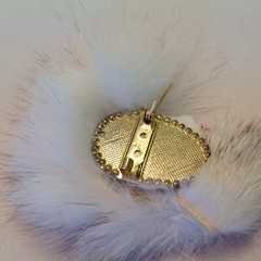 Vintage 1980’s Art Deco Style Lady Profile Brooch Fur Mohawk White Face Eyeliner