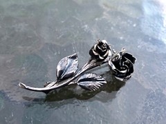 Vintage Teka Signed Rose Flower Theodore Klotz Brooch 835 Silver Germany