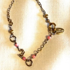 Les Nereides Paris Enamel Floral Necklace Hand Painted French Designer 19″