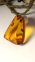 Vintage Soviet Gold 14k, 583 Russian Amber Pendant 8.9g