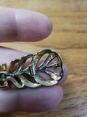 Vintage Trifari Earrings TM Drop Gold Tone Filigree Hinged Clip-on Signed Twice