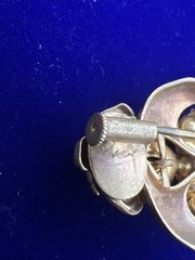 Vintage European Art Deco Gilded Brooch Trombone Clasp