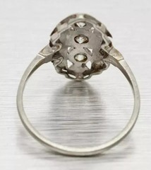 Art Deco Style Round Lab Created Diamond Three Stone Engagement Ring 14K Gold FN
