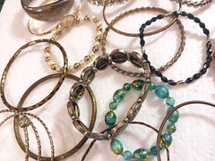 Vintage bracelets. Mixed metals. bangle, cuff, stones, beads. You get all 27