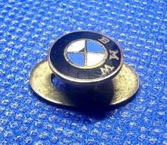 BMW Badge Pin Vintage Enamel 11 mm Buttonhole 1950’s-1970s Emblem blue white