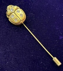 MMA Metropolitan Museum Of Art Goldtone Scarab Stickpin w/Swarovski Crystals