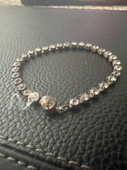 Vintage Rhinestone Tennis Bracelet, Foiled Prong-Set Stones, Repair/Parts