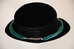 Beaded Necklace Dark Blue Green 28″ 28 in 8 Strand Small Tiny Seed Bead Handmade