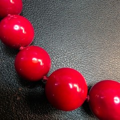 Graduated Natural Dyed Coral w Sterling Beaded Necklace