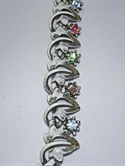RARE Arthur Pepper ART SIGNED Rhinestone 14.5″ Necklace Enamel W/ Clip Earrings