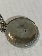 Vintage Long Cross ,Silver Alloy, Coin Medallion Necklace Chain