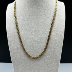 Vintage Gold Tone Twisted Rope Chain Necklace Classic Layering Piece Statement