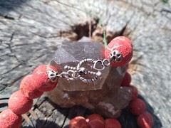 Antique Victorian Red Coral Beaded Necklace 5.3 oz 26 In Silver Heart Clasp