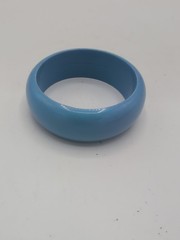 Vintage PASTEL BLUE Classic CHUNKY Design Lucite Bangle Bracelet Hong Kong
