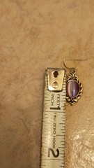 Beautiful Lilac Purple Colored Glass Pierced Earrings Silver Tone Vintage