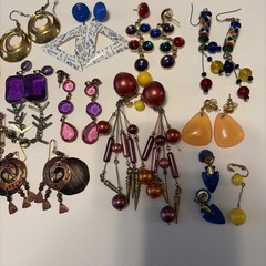 Vintage Retro Mod Pierced Earrings Lot Of 15 Pairs