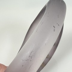 Vintage Lucite Bangle Bracelet Frosted Lavender Rhinestone Inlay Size 8.75″