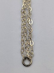 FAS Vtg Sterling 925 Oval Ring 2 Strand Flat Marquise Shape Link Chain Bracelet