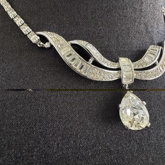 Vintage 1955 Crown Trifari Rhinestone Necklace Alfred Philippe J Hook Choker