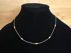 Vintage Lia Sophia Gold Tone Station Chain Necklace 18” Chic Everyday Layering
