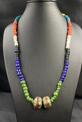 Beautiful African Glass Beads With Nepali Bead Vintage Necklaces