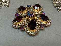 Vintage Costume Jewelry Lot Estate Rhinestone Pearl Necklaces Brooches Rings 13p